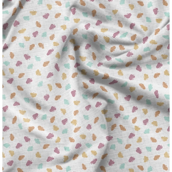 Soimoi Cotton Cambric White Fabric - By the Yard - 42 Inch Wide - Abstracts Art Fabric - Contemporary and Unique Patterns for Creative Projects Printed Fabric