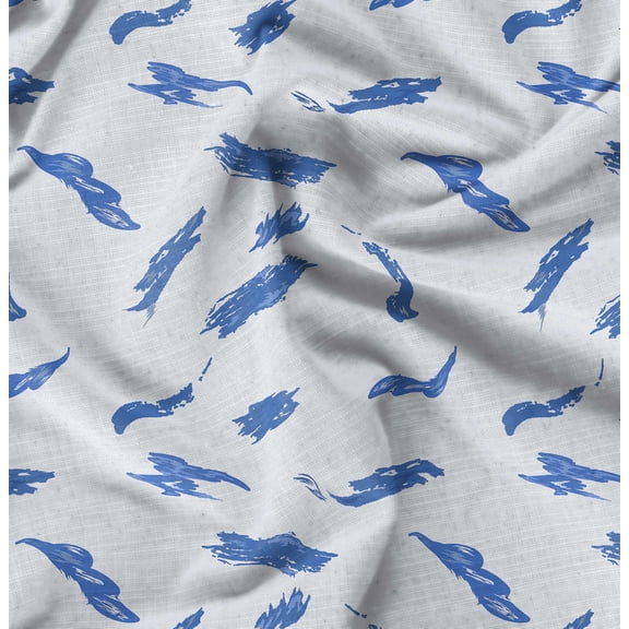 Soimoi Cotton Cambric White Fabric - By the Yard - 42 Inch Wide - Brush Stroke Abstract Textile - Expressive and Artistic Designs for Apparel and Decor Printed Fabric