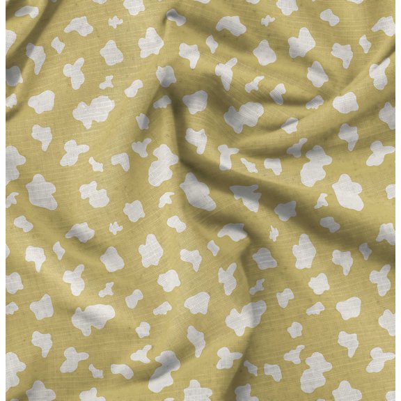 Soimoi Cotton Cambric Yellow Fabric - By the Yard - 42 Inch Wide - Abstracts Art Fabric - Contemporary and Unique Patterns for Creative Projects Printed Fabric