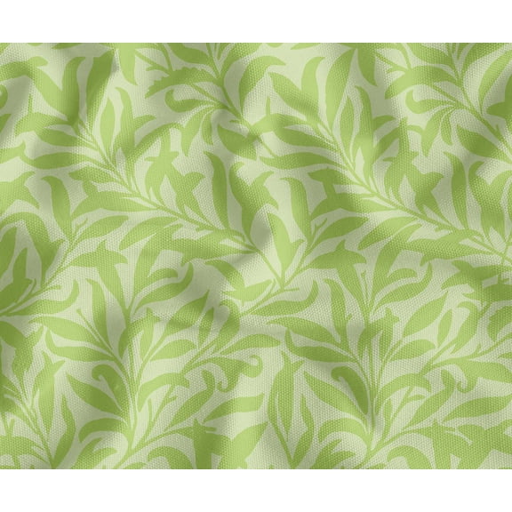 Soimoi Cotton Canvas Fabric by 10 Yard | Printed Leaves Design in Lime Green | 56 Inch Wide | Medium Weight, Durable Material for Upholstery, Bags, Curtains & Crafts