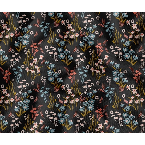 Soimoi Cotton Canvas Fabric By 3 Yard | Printed Floral Design in Multi | 56 Inch Wide | Medium Weight, Durable Material for Upholstery, Bags, Curtains & Crafts