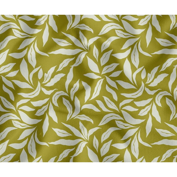 Soimoi Cotton Canvas Fabric By The Yard | Printed Leaves Pattern in Green | 56 Inch Wide | Medium Weight, Durable Material for Upholstery, Bags, Curtains & Crafts
