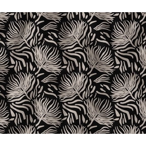 Soimoi Cotton Canvas Fabric By The Yard | Printed Leaves Print in Black | 56 Inch Wide | Medium Weight, Durable Material for Upholstery, Bags, Curtains & Crafts
