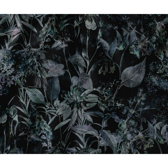 Soimoi Cotton Canvas Fabric Yardage - Printed Leaves, Black | 56" Wide | Ideal for Sewing, Upholstery, Tote Bags, Home Decor & More