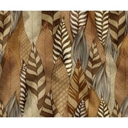 Soimoi Cotton Canvas Fabric Yardage - Printed Leaves Pattern, Brown | 56" Wide | Ideal for Sewing, Upholstery, Tote Bags, Home Decor & More, By 10 Yard