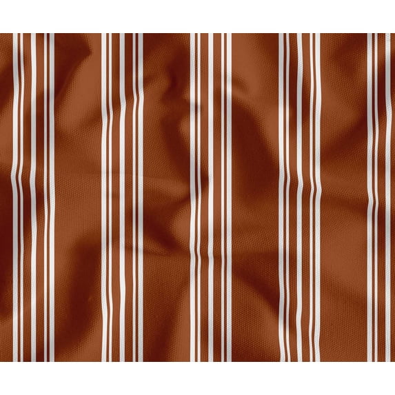 Soimoi Cotton Canvas Fabric Yardage - Printed Stripe Print, Brown | 56" Wide | Ideal for Sewing, Upholstery, Tote Bags, Home Decor & More, By 5 Yard