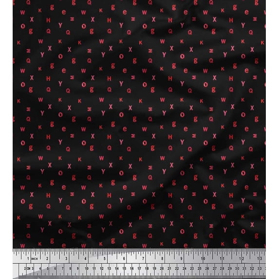 Soimoi Cotton Duck Fabric Alphabets Shirting Decor Fabric Printed Yard 42 Inch Wide