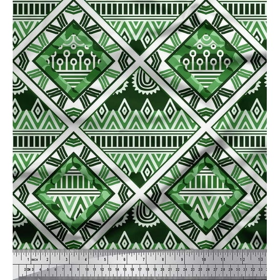 Soimoi Cotton Duck Fabric Argyle Geometric Decor Fabric Printed Yard 42 Inch Wide