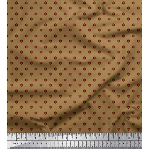 Soimoi Cotton Duck Fabric Artistic Floral Shirting Fabric Prints by Yard 42 Inch Wide