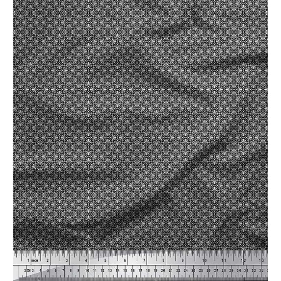 Soimoi Cotton Duck Fabric Artistic Floral Shirting Printed Craft Fabric by The Yard 42 Inch Wide