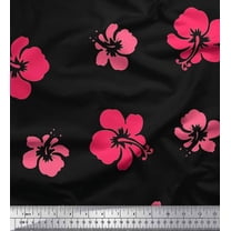 Soimoi Cotton Duck Fabric Artistic Flower Printed Craft Fabric by the Yard 42 Inch Wide
