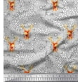 thumbnail image 1 of Soimoi Cotton Duck Fabric Artistic Flower & Reindeer Face Animal Fabric Prints By Yard 42 Inch Wide, 1 of 1
