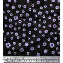 Soimoi Cotton Duck Fabric Aster Floral Print Fabric by The Yard 42 Inch Wide