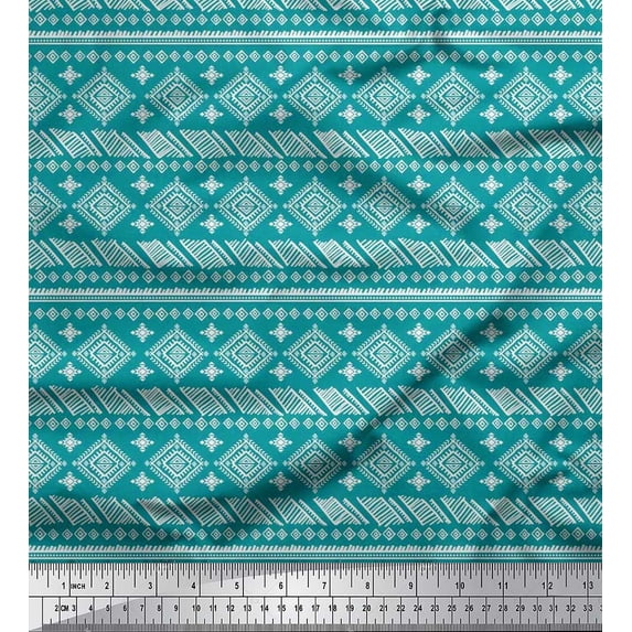 Soimoi Cotton Duck Fabric Aztec African Decor Fabric Printed Yard 56 Inch Wide