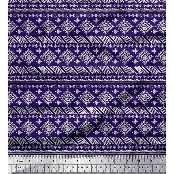 Soimoi Cotton Duck Fabric Aztec African Printed Craft Fabric by the Yard 42 Inch Wide