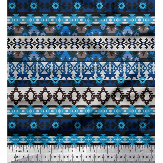 Soimoi Cotton Duck Fabric Aztec Southwestern Print Fabric by the Yard 42 Inch Wide
