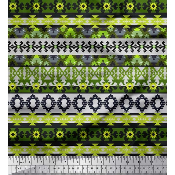 Soimoi Cotton Duck Fabric Aztec Southwestern Printed Craft Fabric by the Yard 42 Inch Wide