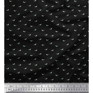 Soimoi Cotton Duck Fabric Bird Shirting Print Fabric by The Yard 42 Inch Wide