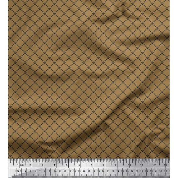 Soimoi Cotton Duck Fabric Bone & Paw Shirting Print Fabric by The Yard 42 Inch Wide