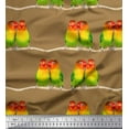 thumbnail image 1 of Soimoi Cotton Duck Fabric Branch & Colorful Parrot Bird Printed Fabric 1 Yard 42 Inch Wide, 1 of 3