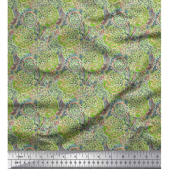 Soimoi Cotton Duck Fabric Brush Stroke Abstract Print Fabric by Yard 56 Inch Wide