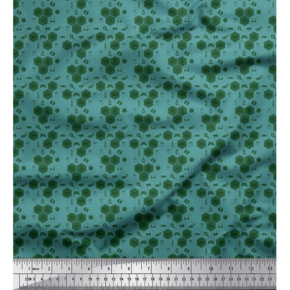 Soimoi Cotton Duck Fabric Camera,Headphone & Megaphone Shirting Print Fabric by The Yard 42 Inch Wide