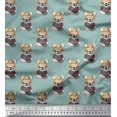 thumbnail image 1 of Soimoi Cotton Duck Fabric Cap,Muffler & French Bull Dog Printed Craft Fabric by The Yard 42 Inch Wide, 1 of 1