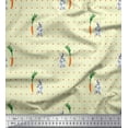 thumbnail image 1 of Soimoi Cotton Duck Fabric Carrot & Rabbit Dots Fabric Prints By Yard 42 Inch Wide, 1 of 3