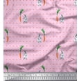 thumbnail image 1 of Soimoi Cotton Duck Fabric Carrot & Rabbit Dots Print Fabric by the Yard 56 Inch Wide, 1 of 3