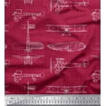 thumbnail image 1 of Soimoi Cotton Duck Fabric Check & Airplane Transport Decor Fabric Printed Yard 56 Inch Wide, 1 of 1