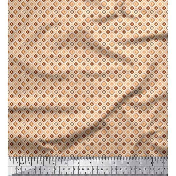 Soimoi Cotton Duck Fabric Check & Geometric Decor Fabric Printed Yard 42 Inch Wide