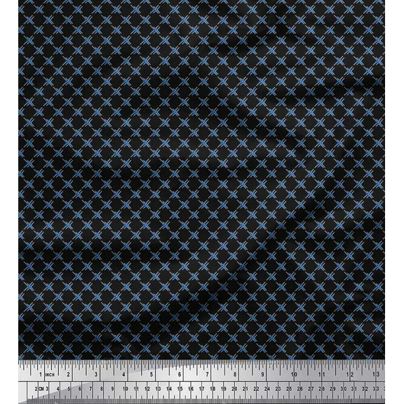 Soimoi Cotton Duck Fabric Check Shirting Printed Fabric 1 Yard 42 Inch Wide