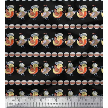 Soimoi Cotton Duck Fabric Circle & Bird Kids Decor Fabric Printed Yard 42 Inch Wide