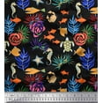 thumbnail image 1 of Soimoi Cotton Duck Fabric Coral,Fish & Sea Turtle Ocean Print Fabric by The Yard 42 Inch Wide, 1 of 1