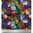 thumbnail image 1 of Soimoi Cotton Duck Fabric Coral & Jellyfish Ocean Printed Fabric 1 Yard 42 Inch Wide, 1 of 1