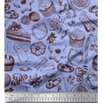 thumbnail image 1 of Soimoi Cotton Duck Fabric Cupcake,Cookies & Candies Food Print Fabric by the Yard 42 Inch Wide, 1 of 1