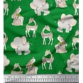 thumbnail image 1 of Soimoi Cotton Duck Fabric Deer,Elephant & Rabbit Kids Printed Fabric 1 Yard 42 Inch Wide, 1 of 1