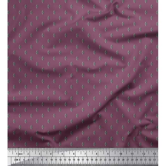 Soimoi Cotton Duck Fabric Diamond Shirting Printed Fabric 1 Yard 56 Inch Wide