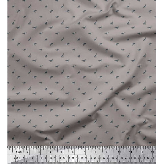 Soimoi Cotton Duck Fabric Dinosaur Shirting Print Fabric by The Yard 42 Inch Wide