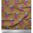 thumbnail image 1 of Soimoi Cotton Duck Fabric Dot,Leaves & European Goldfinch Bird Printed Craft Fabric by The Yard 42 Inch Wide, 1 of 1