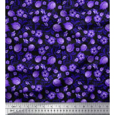 Soimoi Cotton Duck Fabric Dot,Leaves & Floral Artistic Fabric Prints by Yard 42 Inch Wide