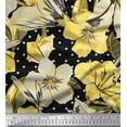 thumbnail image 1 of Soimoi Cotton Duck Fabric Dot & Lily Flower Decor Fabric Printed Yard 42 Inch Wide, 1 of 1
