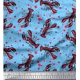 thumbnail image 1 of Soimoi Cotton Duck Fabric Dot & Lobster Ocean Printed Craft Fabric by The Yard 42 Inch Wide, 1 of 1