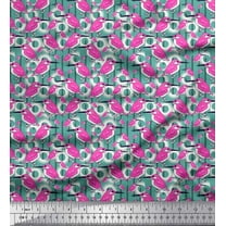 Soimoi Cotton Duck Fabric Dot,Stripe & Bird Printed Craft Fabric by The Yard 42 Inch Wide