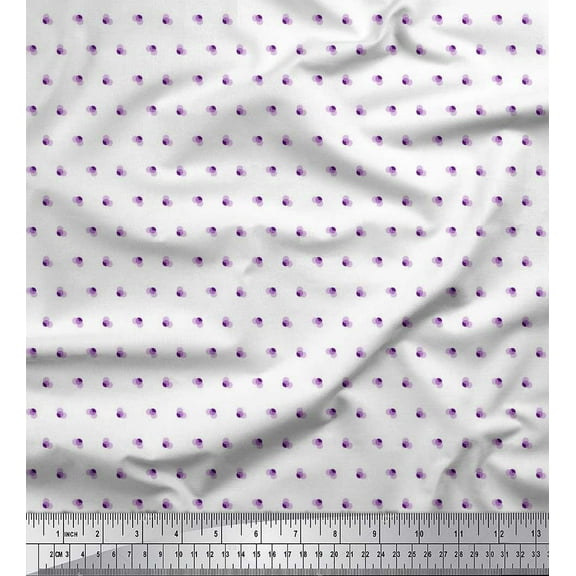 Soimoi Cotton Duck Fabric Dots Shirting Print Sewing Fabric Yard 42 Inch Wide