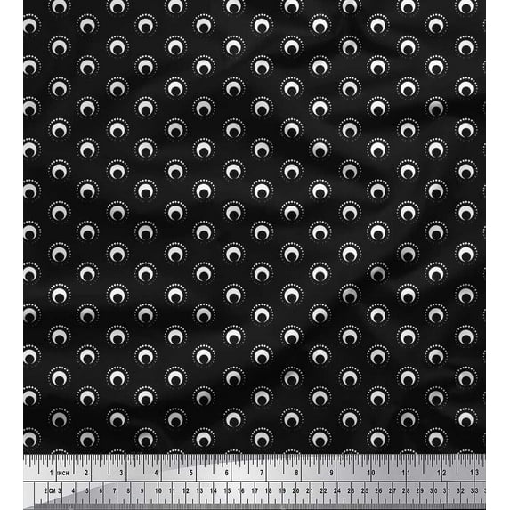 Soimoi Cotton Duck Fabric Dots Shirting Printed Fabric 1 Yard 42 Inch Wide