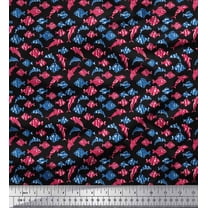 Soimoi Cotton Duck Fabric Fish Shirting Printed Craft Fabric by The Yard 42 Inch Wide
