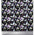 thumbnail image 1 of Soimoi Cotton Duck Fabric Floral,Egg Basket & Bunny Watercolor Print Sewing Fabric Yard 42 Inch Wide, 1 of 1