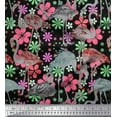 thumbnail image 1 of Soimoi Cotton Duck Fabric Floral & Flamingo Bird Print Fabric by The Yard 42 Inch Wide, 1 of 1
