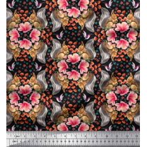 Soimoi Cotton Duck Fabric Floral,Hummingbird & Squirrel Animal Print Fabric by Yard 42 Inch Wide